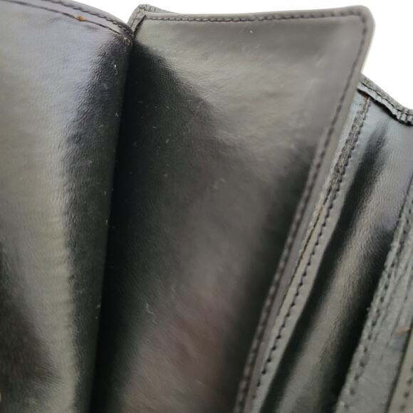 Givenchy Vintage Wallet Black Bifold Logo Large Checkbook Unisex Slim Leather - Picture 6 of 11